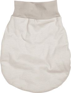 Schnizler Unisex Baby Schlafsack Strampelsack Ringel Interlock mit elastischem Umschlagbund, One Size,  Standard 100 Weiß/Natur