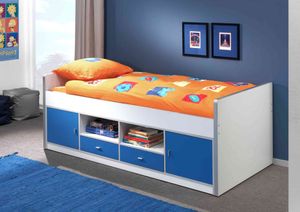Kojenbett Bonny Kinderbett Bett Schubladenbett Funktionsbett Weiß / Blau