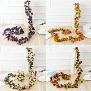 4 Stück 250cm Künstliche Rattan Rose Girlande Für Hochzeit Spring Garden Arch Kunstpflanzen