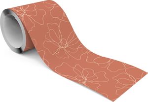 Samolepiaci dekoratívny pásik Hranica Kvety Prírodný štýl Line-art