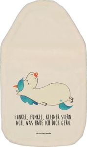 Mr. & Mrs. Panda Wärmflasche Einhorn Schnuller - Weiß - Geschenk, Wärmekissen, Körnerkissen, Wärmflaschenbezug, Einhorn Deko, Kleinkind, Bettflasche, Einhörner, Mama