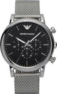 Emporio Armani LUIGI hodinky pánske z nehrdzavejúcej ocele Chrono dátum čierna