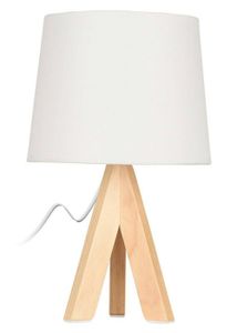 Tischlampe mit Holzbeinen, H. 29 cm