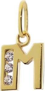 Buchstabe M 8 Karat 333 Gelbgold Kettenanhänger Klein 8mm Alphabet Zirkonia 9241
