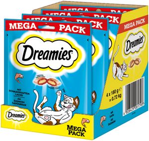 DREAMIES Portionsbeutel Mega Pack mit Lachs 4 x 180g