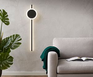 DELIFE Designlampe Indici schwarz 105x30 cm LED 28W Wandleuchte