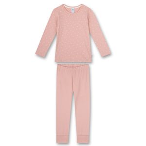 Sanetta Mädchen Schlafanzug - Nachtwäsche, Pyjama, Bio-Baumwolle, Rundhals, lang, Punkte Rosa 128