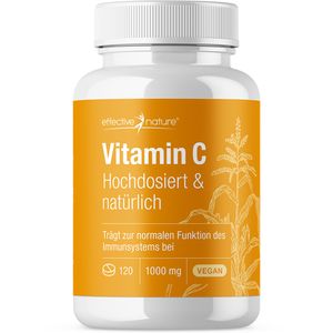 Vitamin C Tabletten 1000 mg hochdosiert - 120 Stück für 4 Monate - Vegan