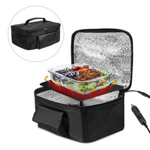 TragbareAuto Lunchbox Elektrische Brotdose Mittagessen Tasche Lebensmittel Heizung Picknick Essenwärmer (schwarz)