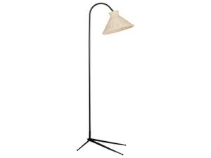 BELIANI Stehlampe Natur / Schwarz aus Rattan 148 cm Kegelform Modernes Design Boho Stil für Wohnzimmer Schlafzimmer Flur