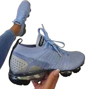 Damen Atmungsaktive Sneaker Tennisschuhe Gepolsterte Laufschuhe Freizeitschuhe Zum Schnüren,Farbe: Hellblau,Größe:39