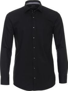 VENTI Herren Businesshemd Langarm Kent Modern-Fit Schwarz 39