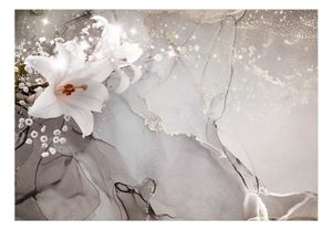 Vlies Fototapete Blumen Lilien 350x256 cm Tapeten Wandtapete XXL 3D Effekt bokeh grau b-C-0744-a-a