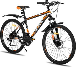 Hiland Mountainbike MTB 26 Zoll mit Aluminiumrahmen Scheibenbremse Speichenräder Jugendliche Herr Damen Fahrradrad, Studenten-Pendlerfahrrad