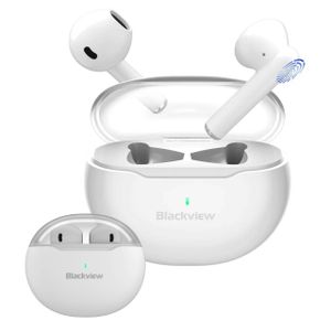 Blackview AirBuds 6 Bluetooth 5.3 In Ear Kopfhörer, Kabellos Sport kopfhörer für Apple iPhone & Android, Noise Cancelling, IPX7 Wasserdicht, weiß