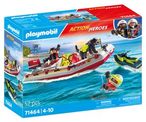 PLAYMOBIL Action Heroes 71464 Feuerwehrboot mit Aqua Scooter