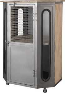 MASSIVMOEBEL24 Vitrine Mango 76x60x120 whitewash lackiert RAILWAY #330