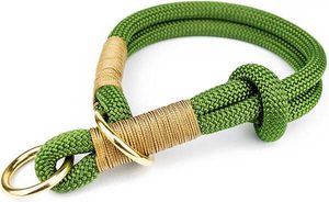 Hundehalsband Tierluxe Zugstopp Tau Seil Grün – L Halsumfang 35 - 40 cm / Grün