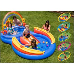 INTEX Nadmuchiwany basen Rainbow Ring Play Centre 297x193x135cm 57453NP