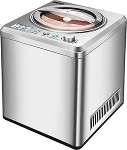 UNOLD 48872 Eismaschine Exklusiv - Edelstahl, 180 W, mit selbstkühlendem Kompressor, 2 L Volumen, Edelstahlgehäuse, Stainless Steel, digitaler Timer