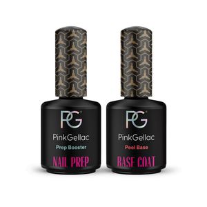 Pink Gellac UV Nagellack Set - Peel Base Set 15 ml - Soak Off und Prep Booster