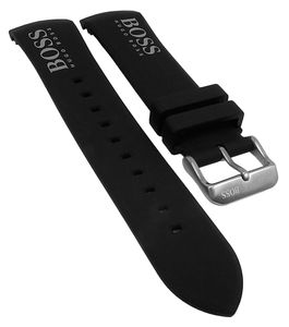 Hugo Boss | Uhrenarmband 22mm Kunststoff schwarz graue Schrift 1513716