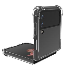 Handyhülle für Samsung Galaxy Z Flip 3 (5G) TPU Schutzhülle mit verstärkten Ecken (Airbag Design) Silikon Hülle Cover Case Transparent Klar