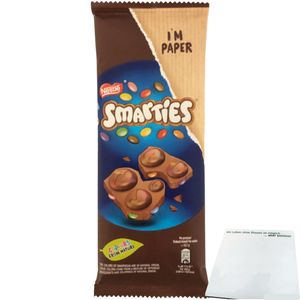 Nestlé Smarties Schokoladentafel mit mini Smarties (90g Tafel) + usy Block