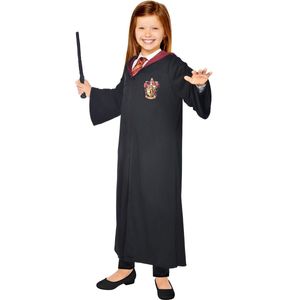 Harry Potter Kostüm "Hermine" Roben-Set für Mädchen - Schwarz Rot | Zauberin Kinderkostüm  Größe: 10-12 Jahre