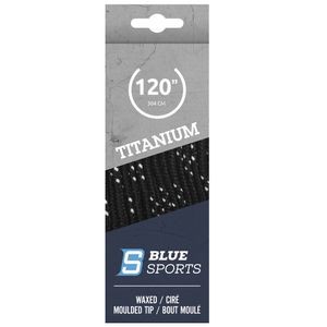 Blue Sports Schlittschuh Schnürsenkel, Titanium Eis Hockey Schnürsenkel, Sport Profi Schnürsenkel, gewachst, 304 cm, schwarz-weiß