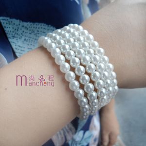 5PCS/Lots 6mm Perlen-Armband 6MM Perlen-Armband mit Stretch-Perlenstrang-Armbändern