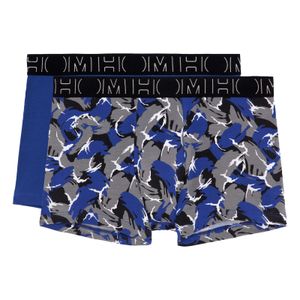 2er Pack HOM Herren Boxershorts Underwear Pants Boxer Trunks Brian, Farbe:Blau, Größe:XL, Artikel:-D009 blue / blue print