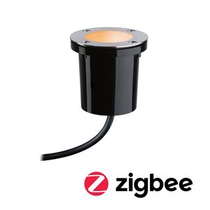 Plug & Shine LED Bodeneinbauleuchte Smart Home Zigbee Tunable Warm IP65 rund Tunable White 4,6W Schwarz,Edelstahl