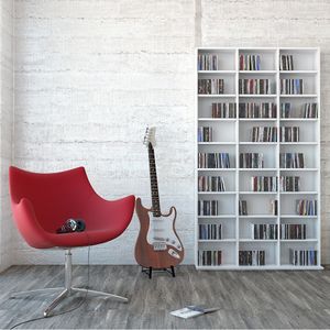 Livinity® CD Regal Jukebox, 102 x 178 cm, Weiß