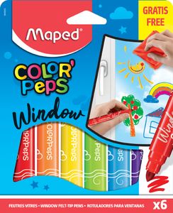 Maped Fenstermarker farbig sortiert 6er Kartonetui