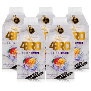 4BRO Ice Tea Eistee Mango Maracuja 500ml - Erfrischungsgetränk (5er Pack)