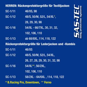 SAS-TEC Rückenprotektor SC-1/16 (Schwarz)