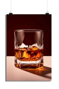 Whiskey Poster - Hexagon-Design Poster - 51x71cm - Perfekt zum Einrahmen