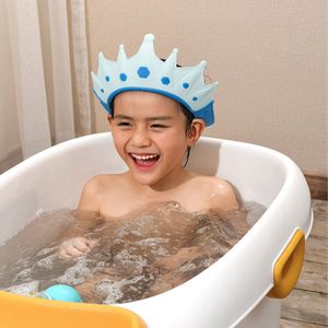 Duschhaube Kinder,Baby Sicherer Shampoo Cap,Baby Verstellbarer Shampoo Schutz,Haare waschen ohne Tränen (Blau)