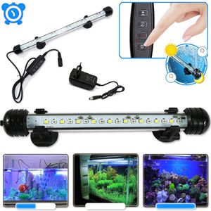 48CM LED Aquarium Beleuchtung IP68 Wasserfest Weiß+Blau Licht Aufsetzleuchte Timer Dimmbar Fisch Tank Unterwasser Lampe