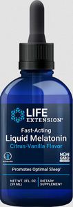 Schnell wirkendes flüssiges Melatonin (Zitrus-Vanille) 59 ml LIFE Extension
