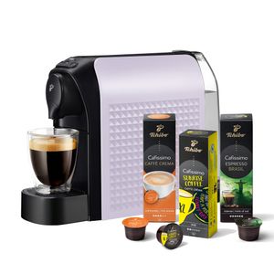 Tchibo Cafissimo "easy" Kaffeemaschine Kapselmaschine inkl. 30 Kapseln für Caffè Crema, Espresso und Kaffee, Powder Lavender