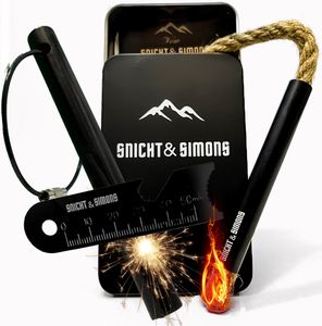 Snicht & Simons - Feuerstahl, Feuerstarter für starke Funken – Perfekt für den Outdoor bereich oder Bushcrafting, Magnesium Stab als Feuerzeug