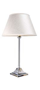 Nachttischlampe E14 30 cm Weiß Silber aus Stoff Messing massiv Klassisch Tischleuchte
