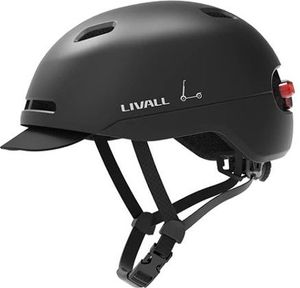 Livall Helm C20 schwarz Stadthelm mit Bremslicht und SOS-Alarm Größe 54-58cm