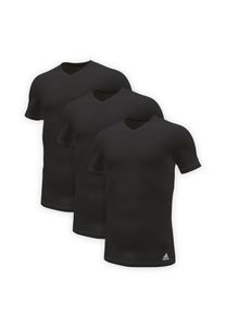 adidas Herren T-Shirt, 3er Pack - Active Core Baumwolle, V-Ausschnitt, uni Schwarz XL