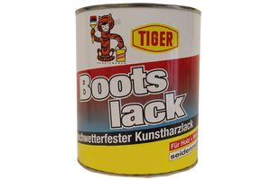 Tiger Bootslack Kunstharzlack   Holz & Metall Seidenmatt 131 Weiß 2,5 Kg