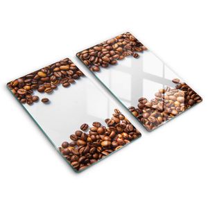 Glasschneideplatte - Herdabdeckplatte - 2x30x52 cm -Schneidebrett - Spritzschutz -Getreidekaffee