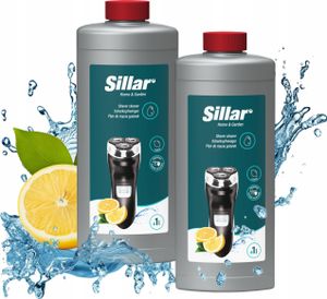 Sillar Scherkopfreiniger Nachfüllflüssigkeit 2L - Zitronen-Formel - Kompatibel mit Braun CCR Serie 3, 5, 7, 9,Clean&amp;Renew