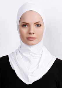 Große Hijab BONE Bonnet Weiß Kopfbedeckung Kopftuch Untertuch Tesettür Turban